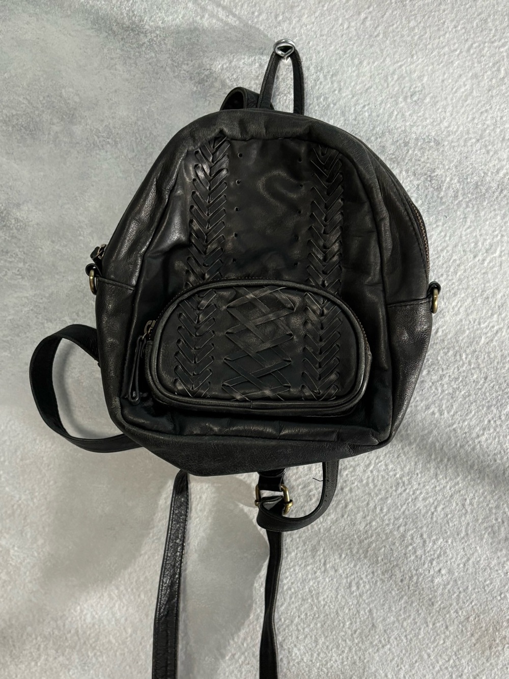 Child of Wild Leather Mini Backpack Black